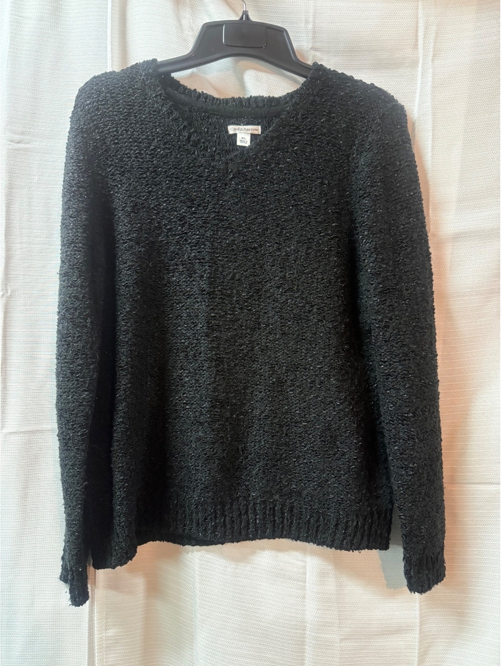 Croft & Barrow Women's Black Textured Sweater XL